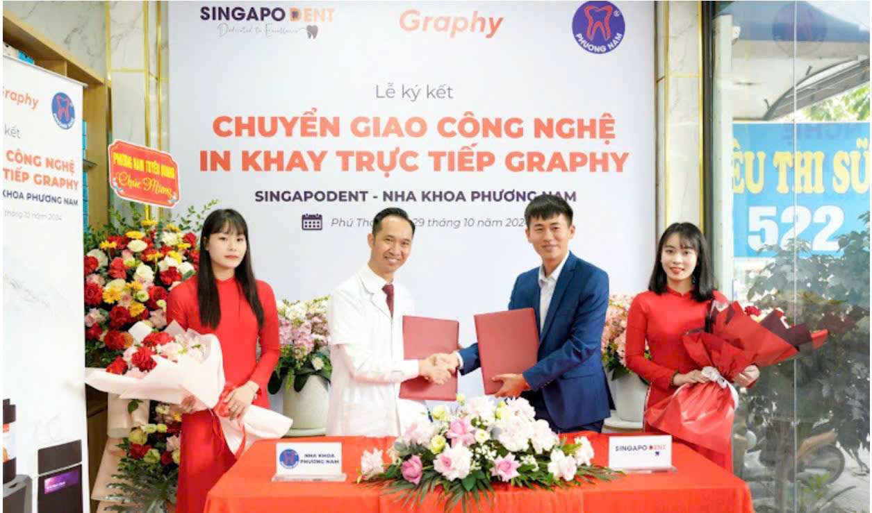 Nha khoa Phương Nam ký kết chuyển giao công nghệ Graphy đầu tiên về in khay trong suốt trực tiếp tại Phú Thọ