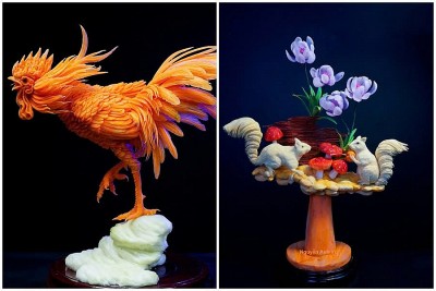 Chàng trai Đà Nẵng "thổi hồn" củ quả thành những tác phẩm nghệ thuật sống động