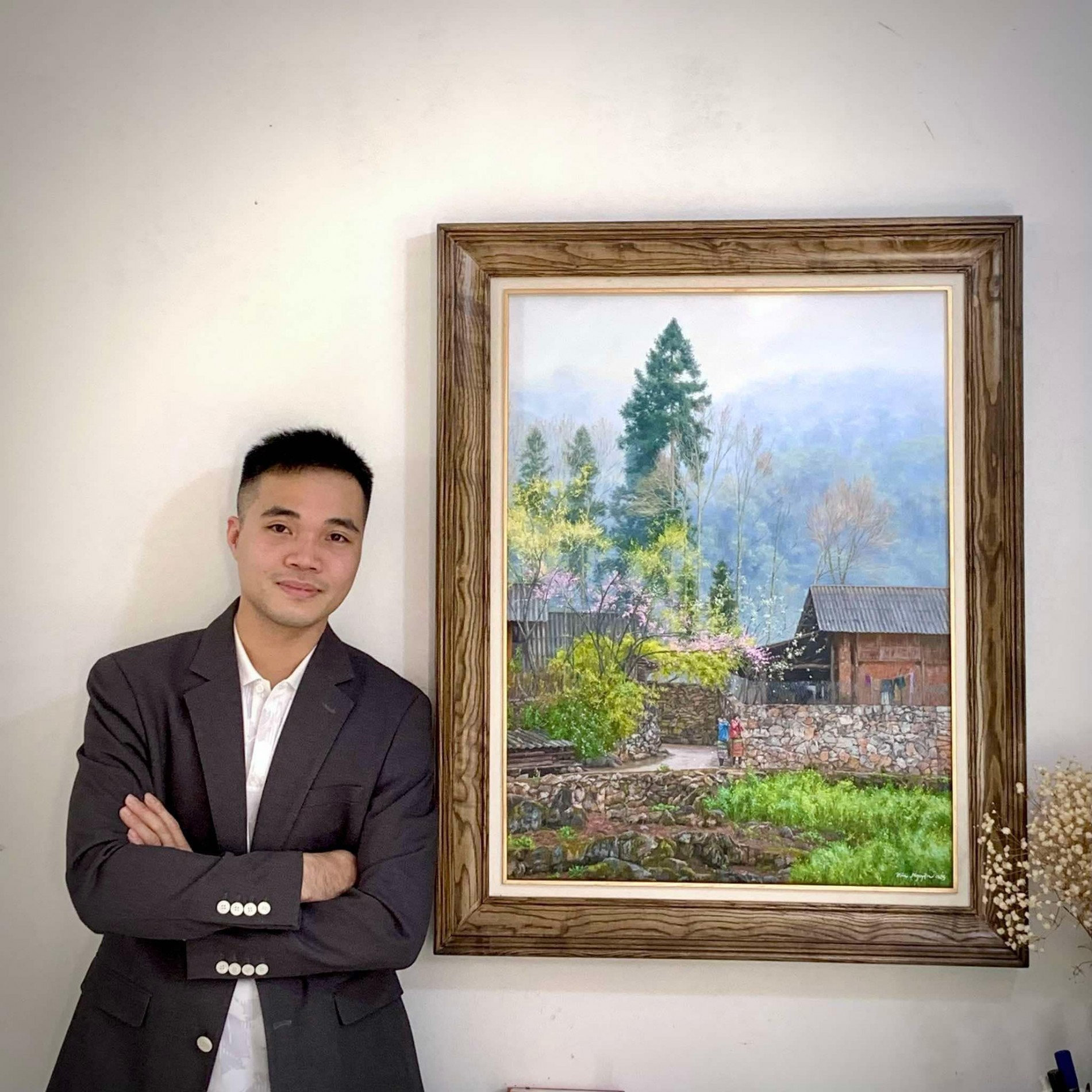 Họa sĩ 9X - tác giả của bức tranh “Mùa sen”: “Ngày ngày ngắm sen quanh làng, mình yêu nó từ lúc nào không hay”