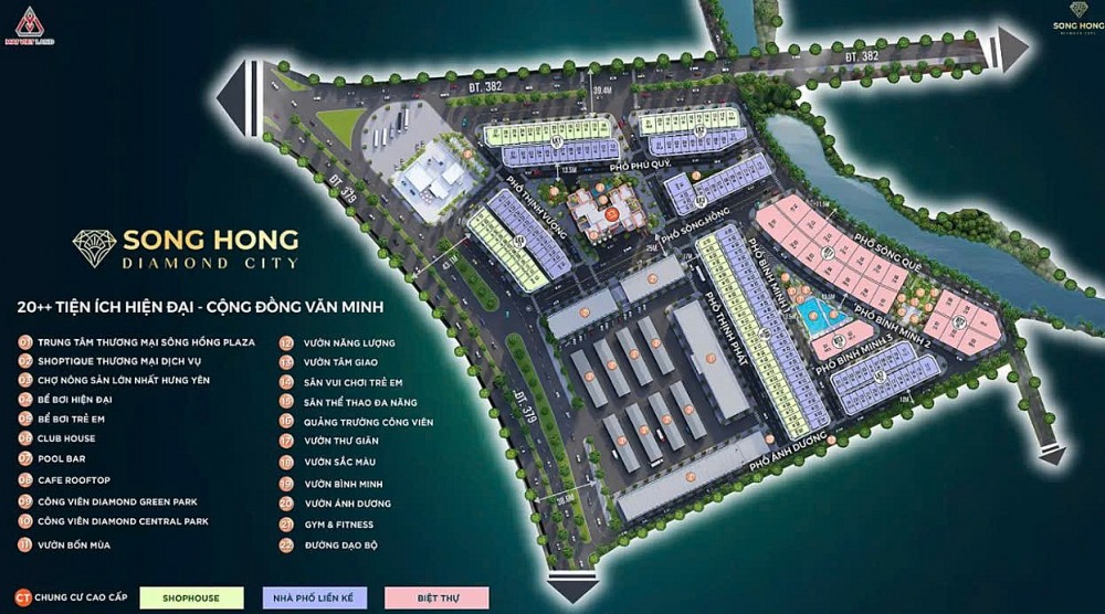 Sông Hồng Diamond City: Kiến tạo cuộc sống hiện đại hòa quyện cùng thiên nhiên