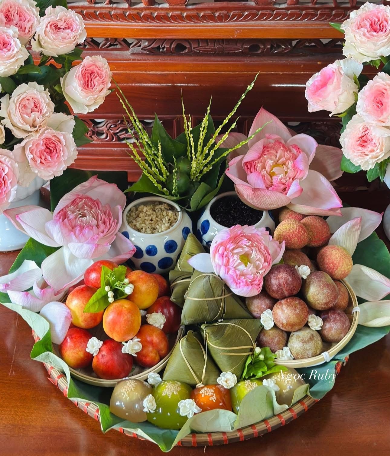 Chiêm ngưỡng mâm cúng Tết Đoan Ngọ 5/5 Âm lịch: Đẹp chuẩn truyền thống, trọn vẹn ý nghĩa
