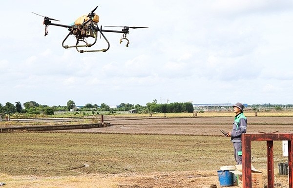 Drone thay người xuống ruộng: Nông dân tiết kiệm chi phí, tránh xa hóa chất độc hại