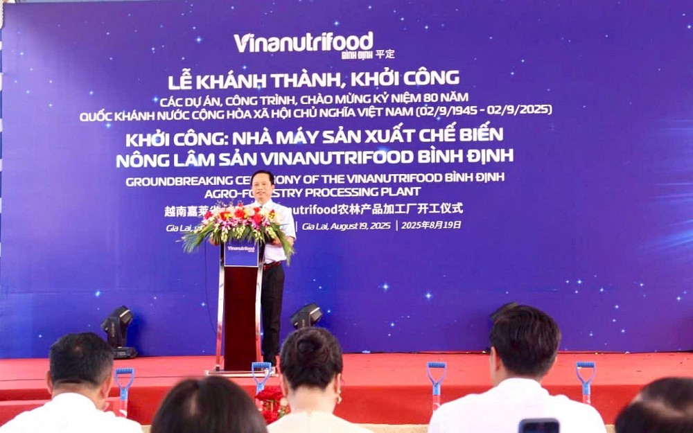 Gia Lai khởi công Nhà máy chế biến nông lâm sản Vinanutrifood Bình Định