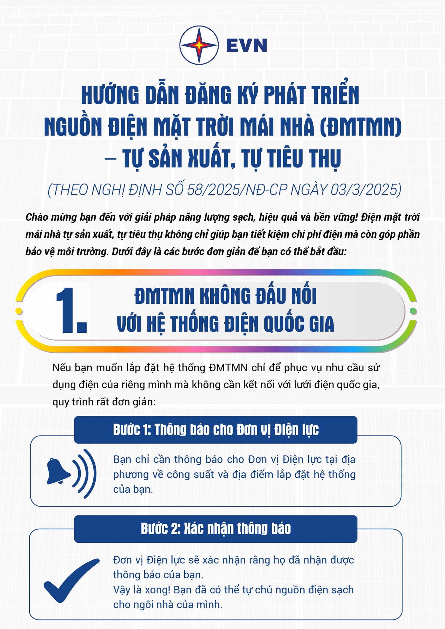 Đăng ký điện mặt trời mái nhà: Quy trình đơn giản, an toàn hệ thống điện quốc gia