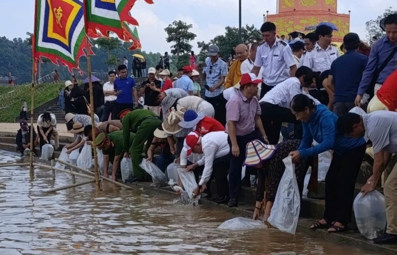 Hải Phòng thả 5 vạn cá giống tái tạo nguồn lợi thủy sản trên sông Lục Đầu