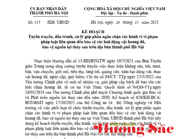 Hà Nội triển khai Kế hoạch bảo vệ động vật hoang dã và nguồn lợi thủy sản đến hết 2025 Hà Nội triển khai Kế hoạch bảo vệ động vật hoang dã và nguồn lợi thủy sản đến hết 2025