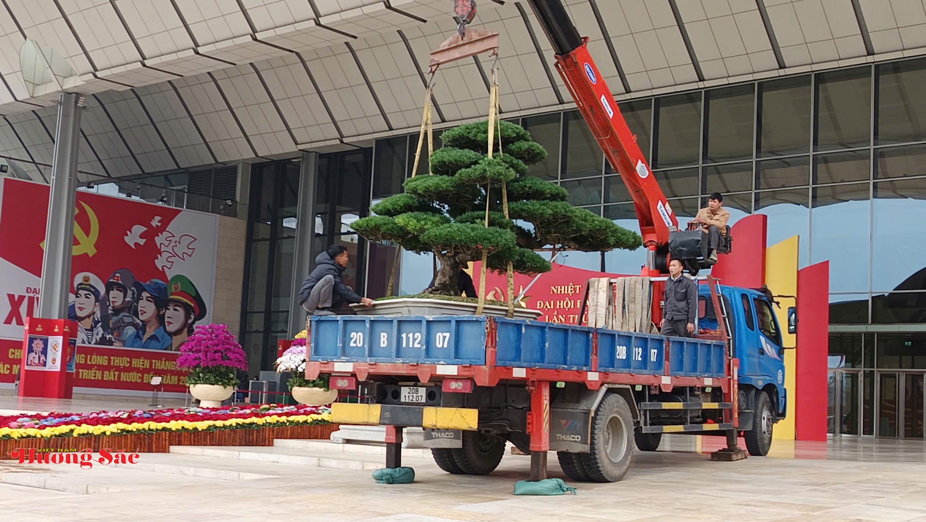 Bàn giao Cây cảnh nghệ thuật làm đẹp không gian Đại hội XIV Bàn giao Cây cảnh nghệ thuật làm đẹp không gian Đại hội XIV