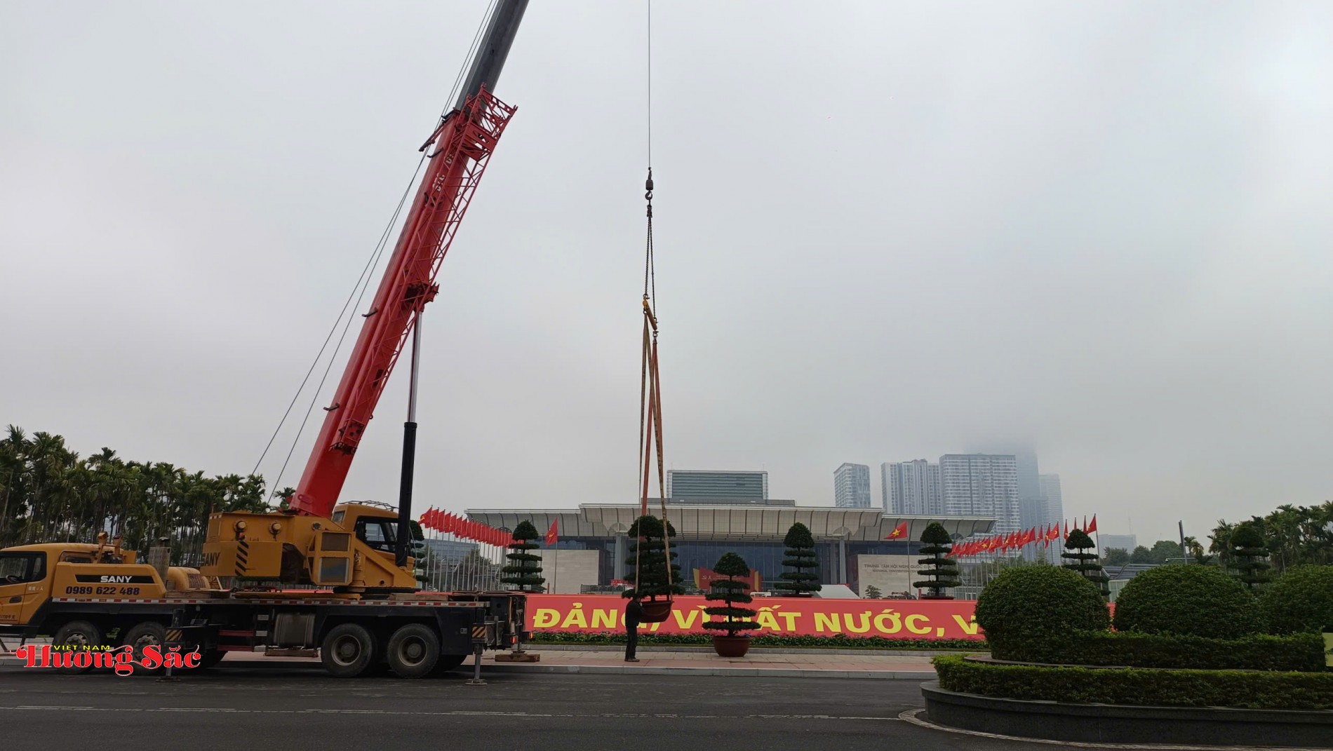 Bàn giao Cây cảnh nghệ thuật làm đẹp không gian Đại hội XIV Bàn giao Cây cảnh nghệ thuật làm đẹp không gian Đại hội XIV