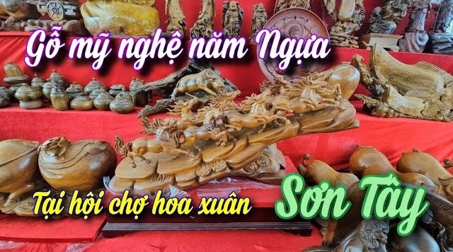 Đồ gỗ thủ công mỹ nghệ tại Hội chợ Hoa Xuân Sơn Tây 2026