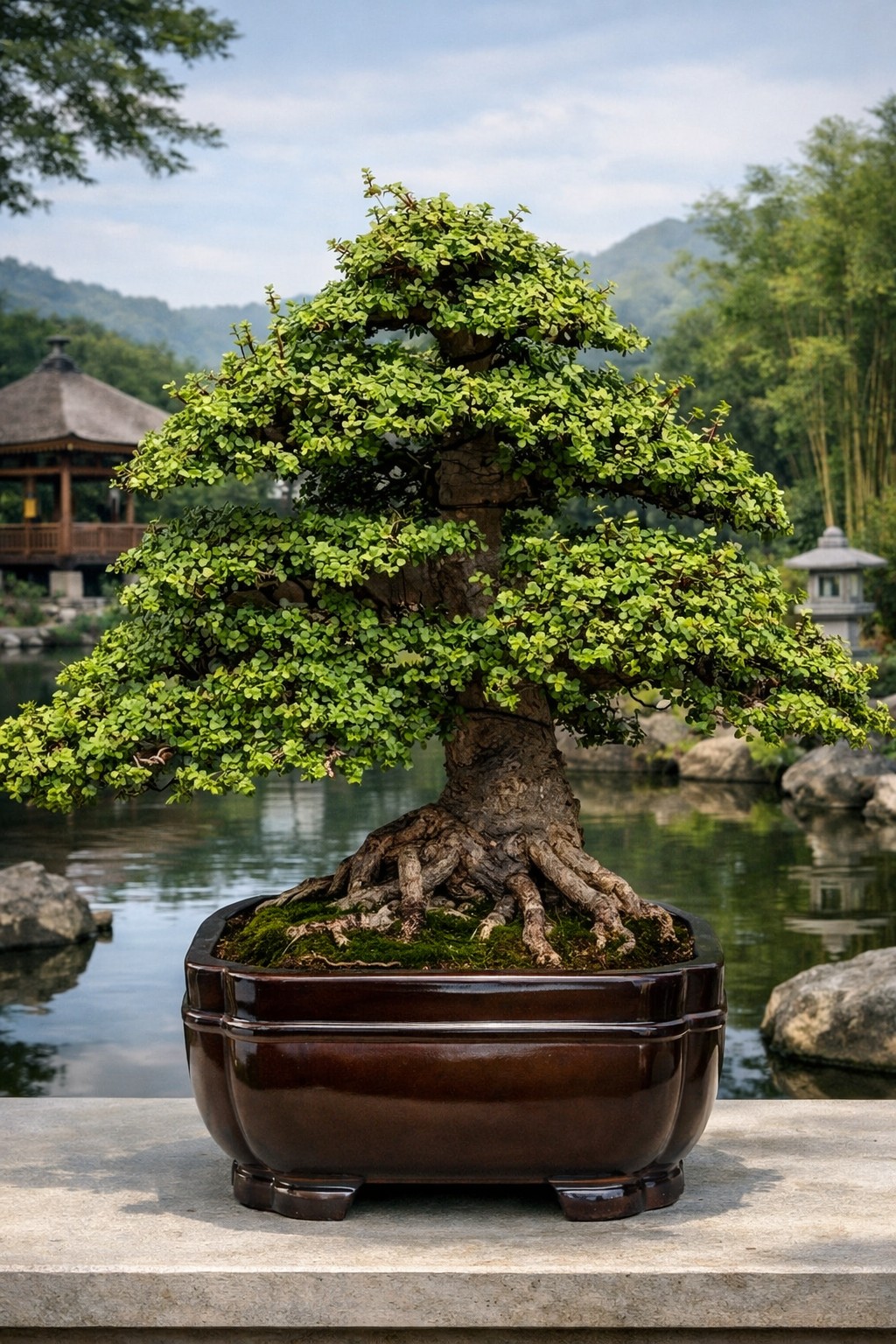 Bonsai “lá ngọc cành vàng”: Cây phong thủy mang may mắn và sung túc quanh năm