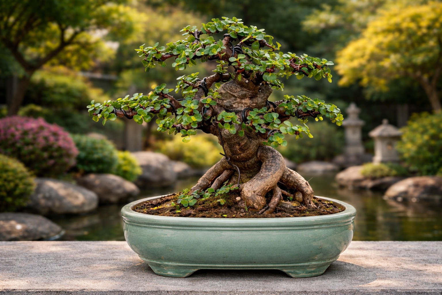Bonsai “lá ngọc cành vàng”: Cây phong thủy mang may mắn và sung túc quanh năm