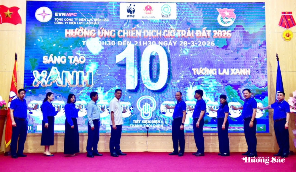 PC Lai Châu: Lan tỏa tinh thần Giờ Trái đất 2026 với chủ đề “Sáng tạo xanh - Tương lai xanh” PC Lai Châu: Lan tỏa tinh thần Giờ Trái đất 2026 với chủ đề “Sáng tạo xanh - Tương lai xanh”