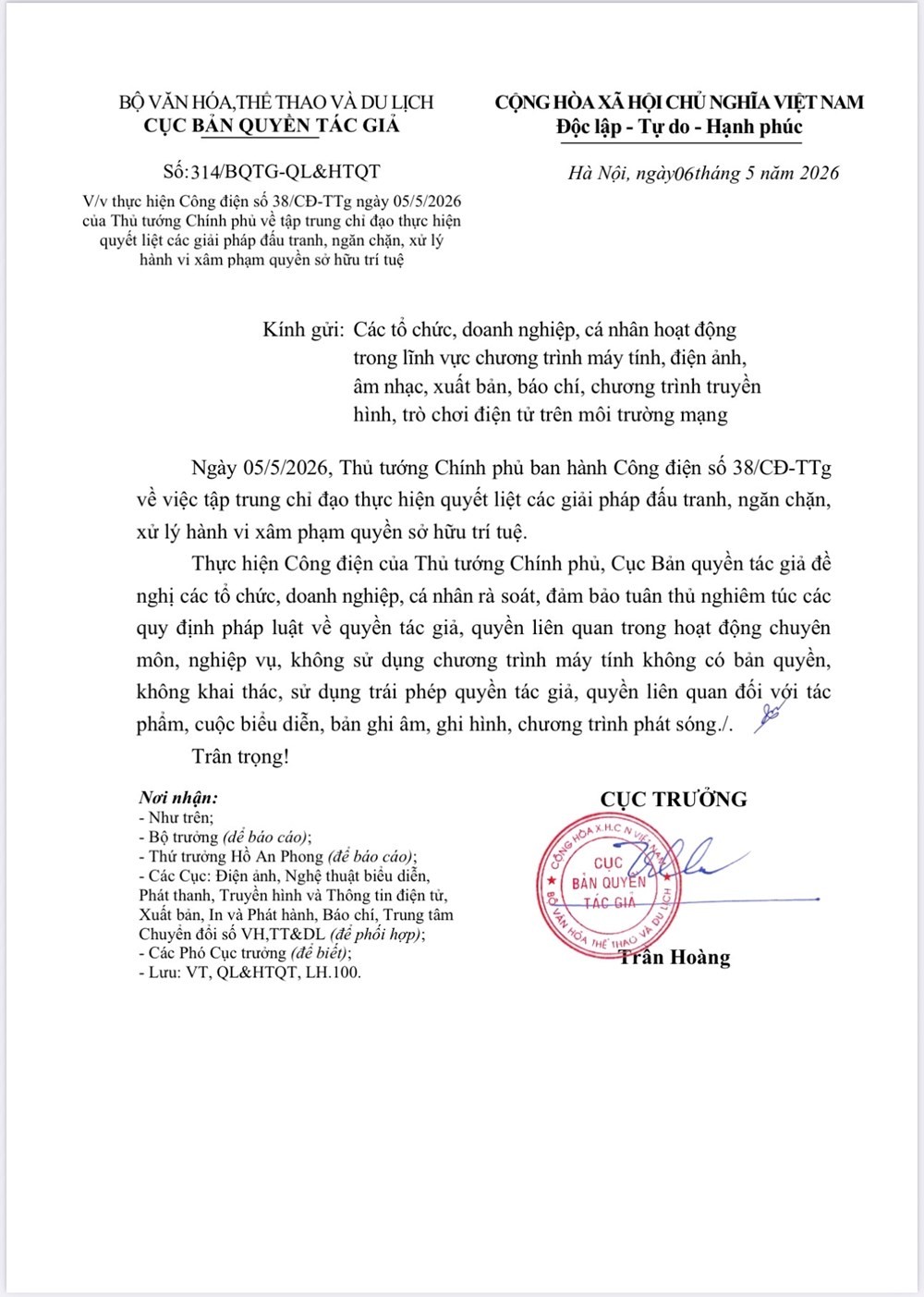 Tăng cường thực thi pháp luật về quyền tác giả và quyền liên quan Tăng cường thực thi pháp luật về quyền tác giả và quyền liên quan