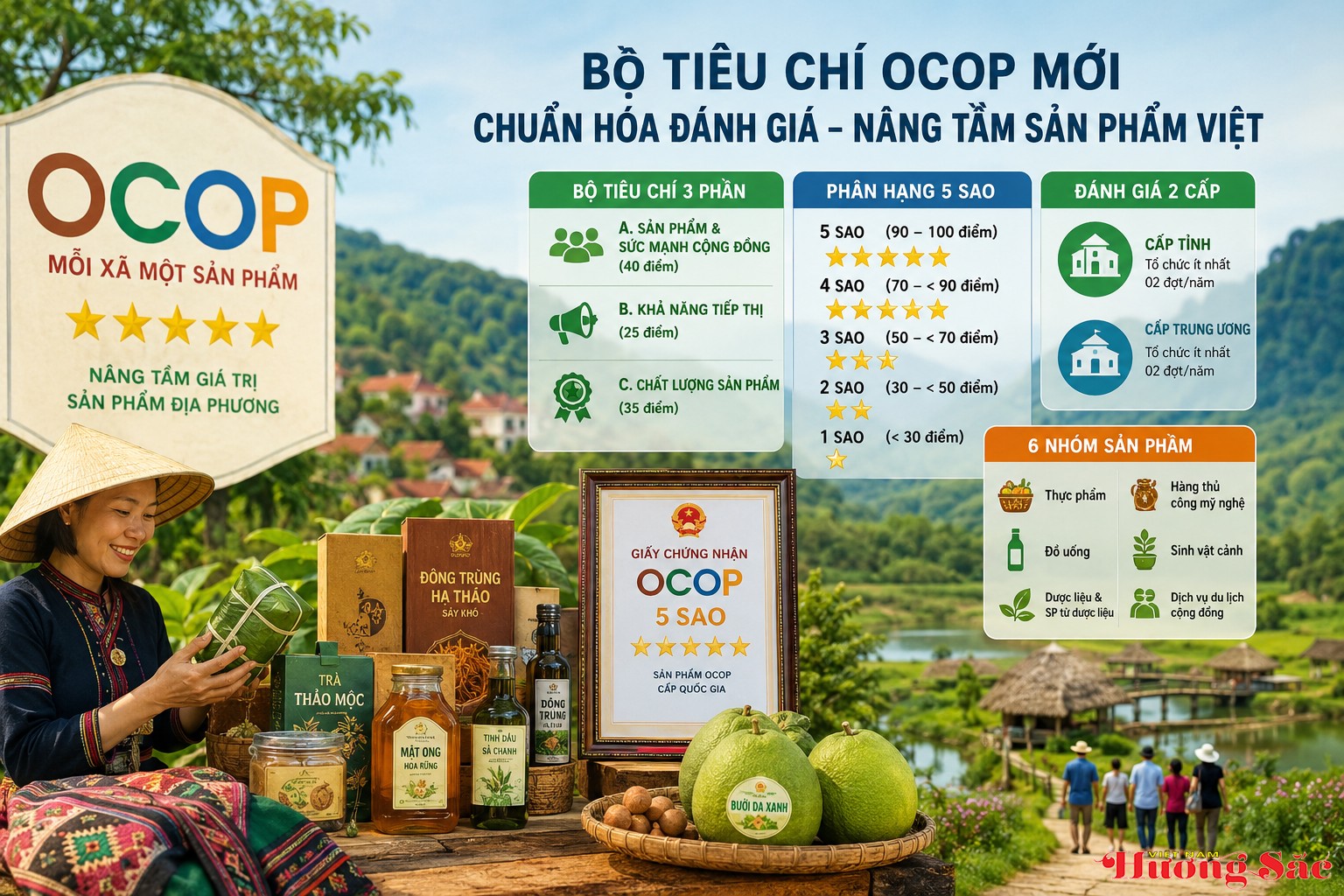 Ban hành Bộ tiêu chí OCOP mới: Chuẩn hóa quy trình đánh giá, phân hạng sản phẩm mỗi xã một sản phẩm Ban hành Bộ tiêu chí OCOP mới: Chuẩn hóa quy trình đánh giá, phân hạng sản phẩm mỗi xã một sản phẩm