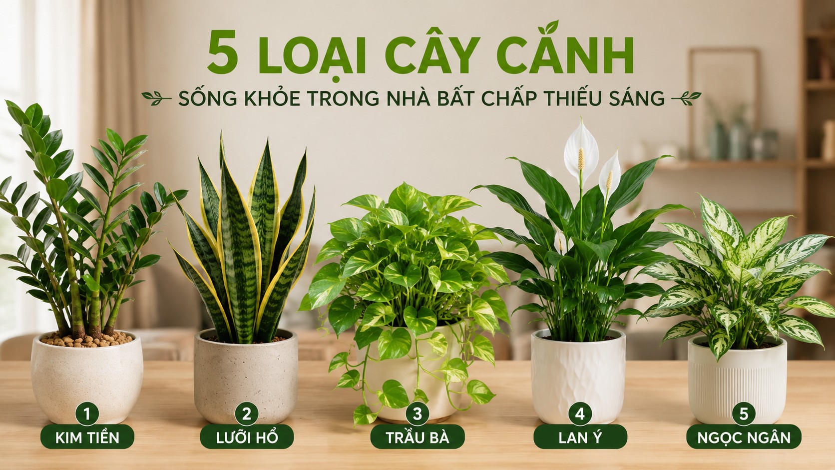 5 loại cây cảnh sống khỏe trong nhà bất chấp thiếu sáng 5 loại cây cảnh sống khỏe trong nhà bất chấp thiếu sáng