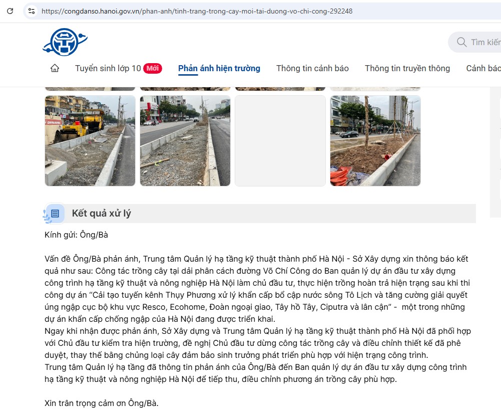 Hà Nội: Người dân phản ánh bất cập trong phương án trồng cây trên đường Võ Chí Công