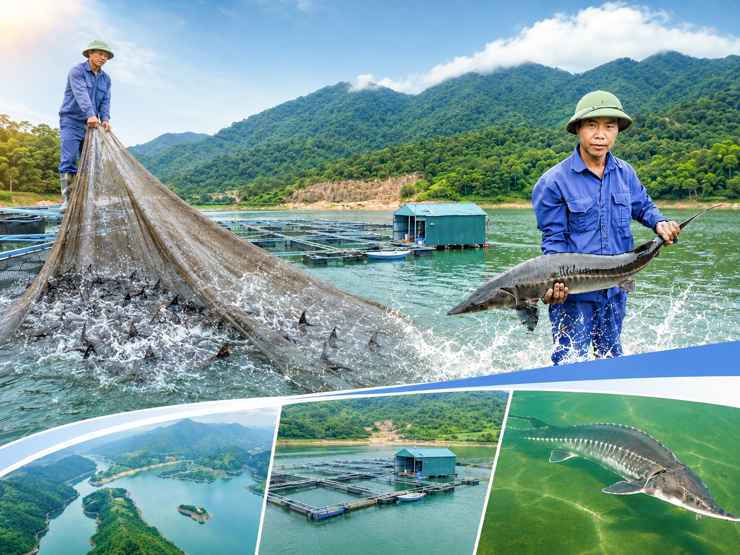 Cá tầm “khủng” trên hồ Đại tướng: Hướng đi mới từ vùng lòng hồ Mường Phăng Cá tầm “khủng” trên hồ Đại tướng: Hướng đi mới từ vùng lòng hồ Mường Phăng
