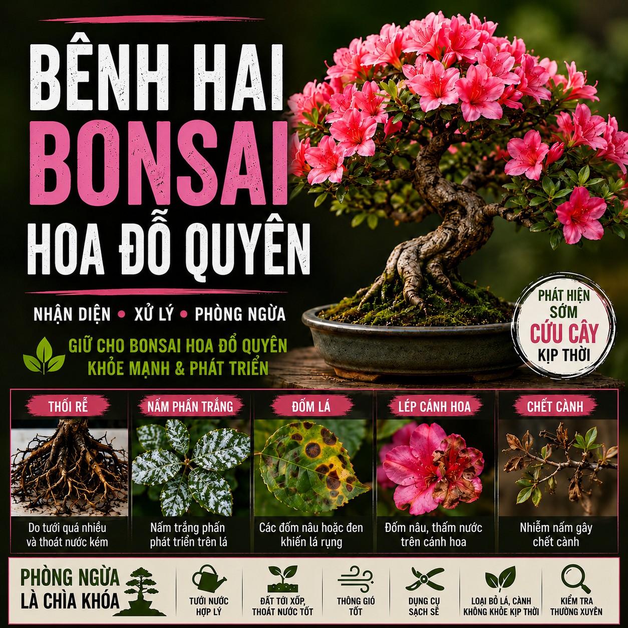 5 bệnh thường gặp trên bonsai đỗ quyên và cách xử lý hiệu quả 5 bệnh thường gặp trên bonsai đỗ quyên và cách xử lý hiệu quả