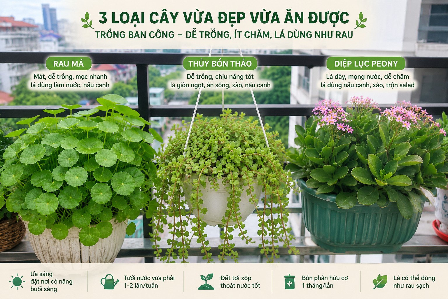 3 loại cây cảnh vừa đẹp vừa ăn được, cực hợp trồng ở ban công 3 loại cây cảnh vừa đẹp vừa ăn được, cực hợp trồng ở ban công