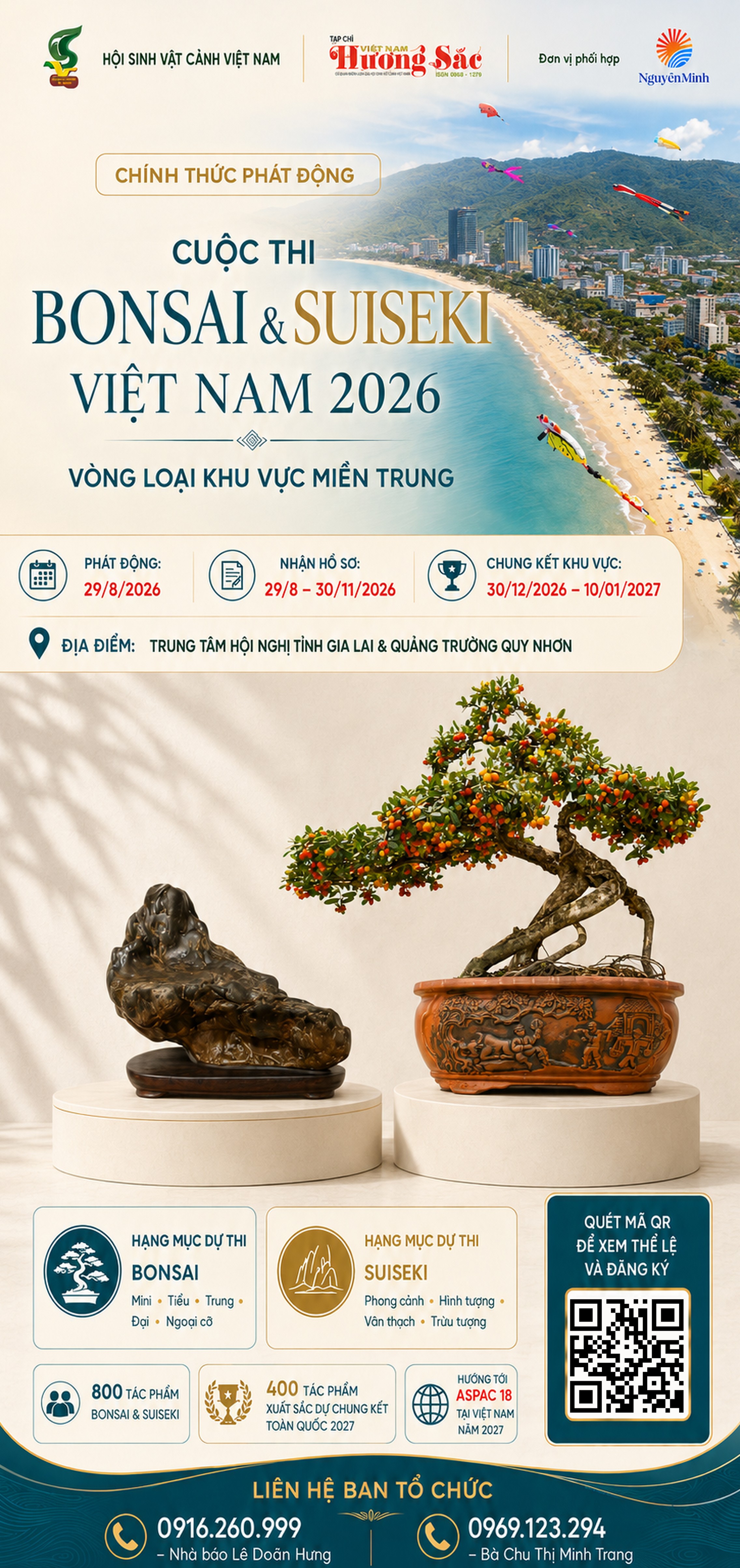 Chủ tịch Hội SVC Việt Nam phát động Cuộc thi Bonsai & Suiseki Việt Nam 2026 - Vòng loại khu vực miền Trung