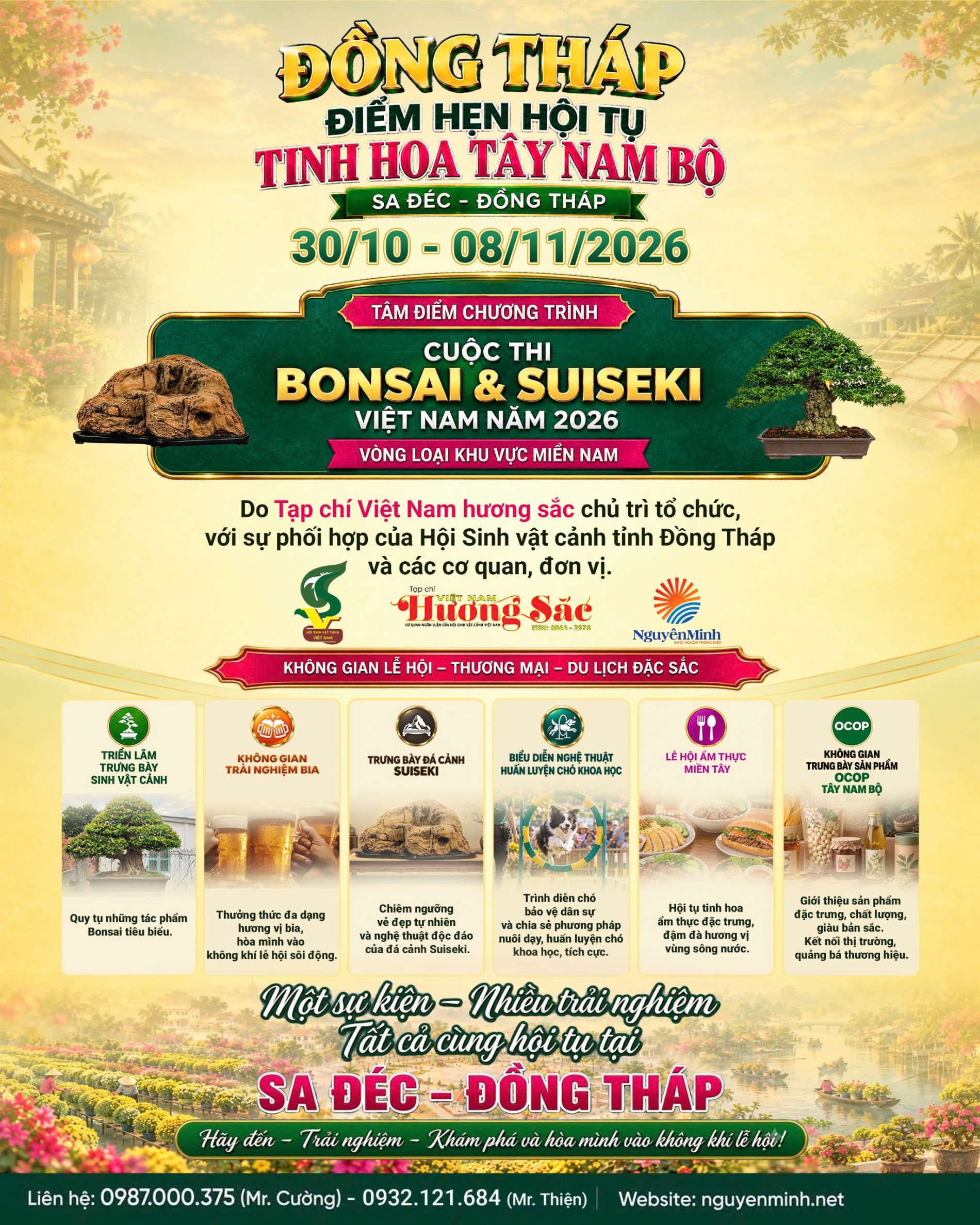 Công bố bộ nhận diện chính thức cuộc thi Bonsai & Suiseki Việt Nam 2026 – Vòng loại khu vực Miền Nam tại Sa Đéc Công bố bộ nhận diện chính thức cuộc thi Bonsai & Suiseki Việt Nam 2026 – Vòng loại khu vực Miền Nam tại Sa Đéc