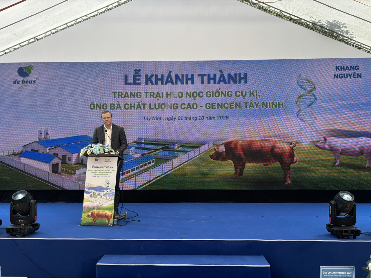 Tập đoàn De Heus khánh thành trang trại heo nọc giống GenCen Tây Ninh, hướng tới chăn nuôi bền vững Tập đoàn De Heus khánh thành trang trại heo nọc giống GenCen Tây Ninh, hướng tới chăn nuôi bền vững